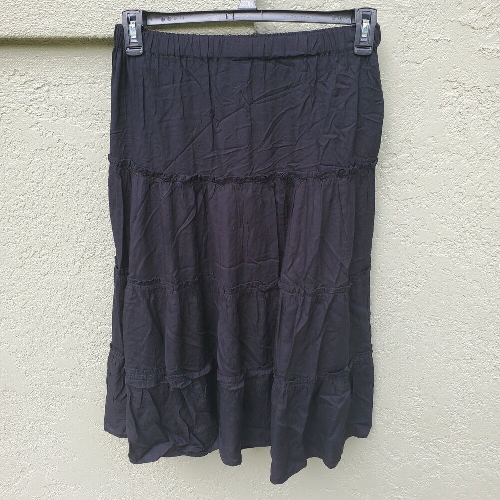 Island Style Clothing Co Hawaii Aloha Skirt Size M Medium Black 33" Length